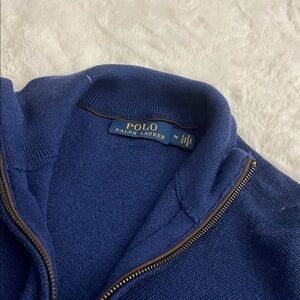 Polo by Ralph Lauren Men's Zip-Up Navy Sweater